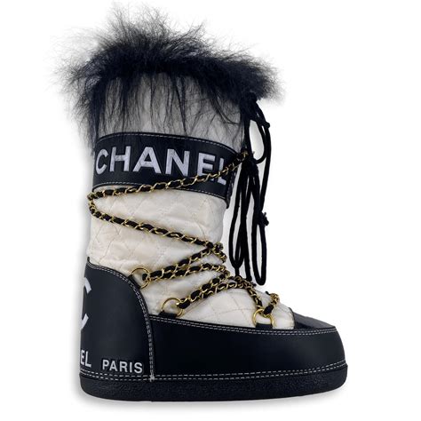 black chanel snow boots